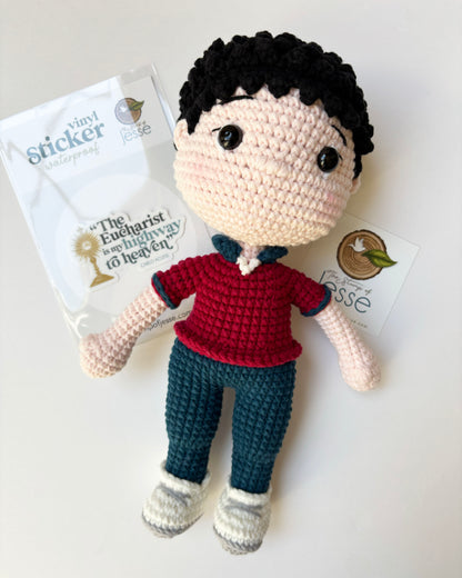 St. Carlo Acutis Crochet Doll
