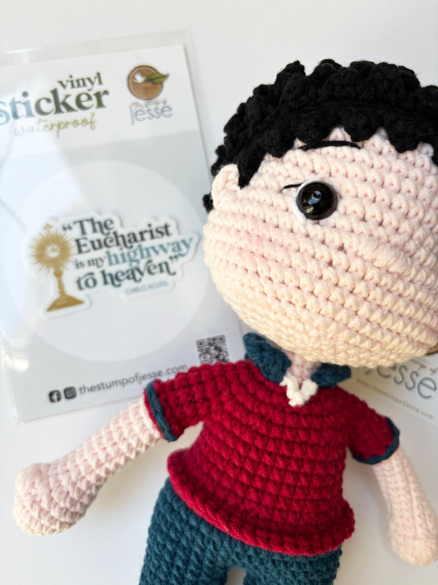 St. Carlo Acutis Crochet Doll