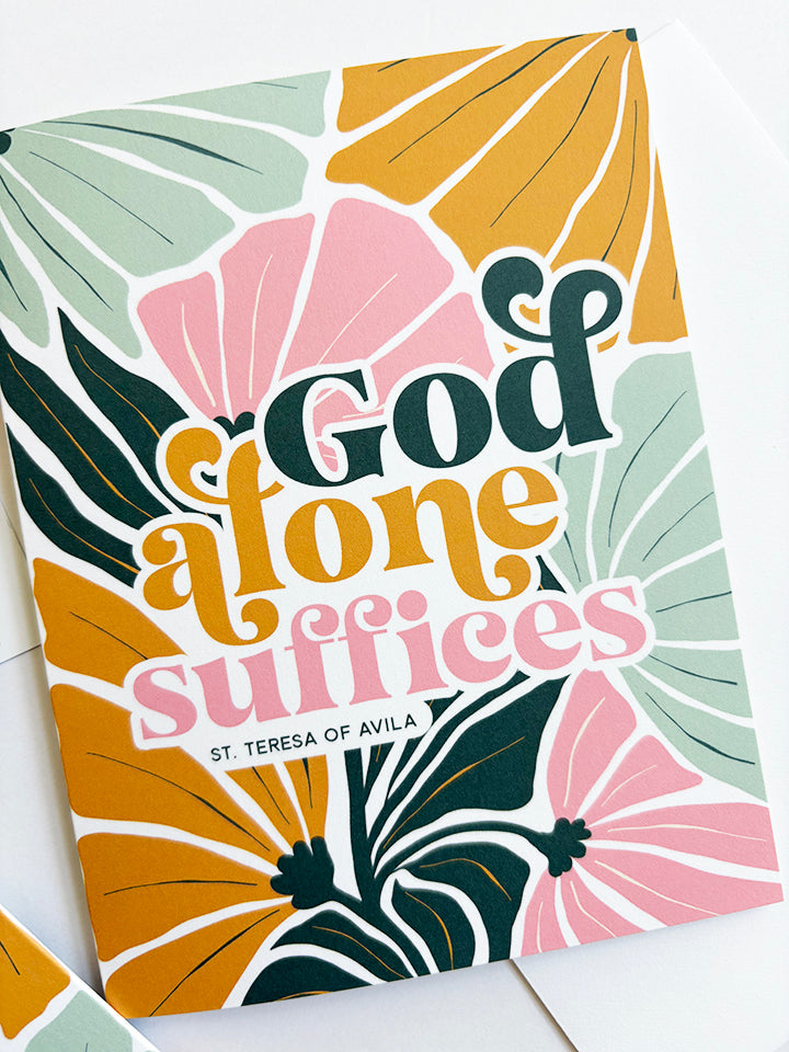 God Alone Suffices Greeting Card | St. Teresa of Avila Catholic greeting card