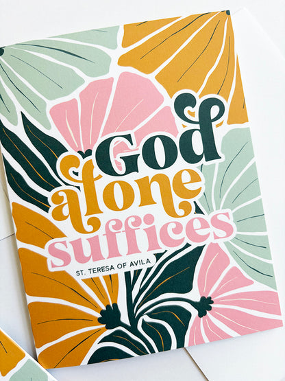God Alone Suffices Greeting Card | St. Teresa of Avila Catholic greeting card