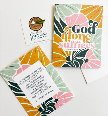 God Alone Suffices Greeting Card | St. Teresa of Avila Catholic greeting card
