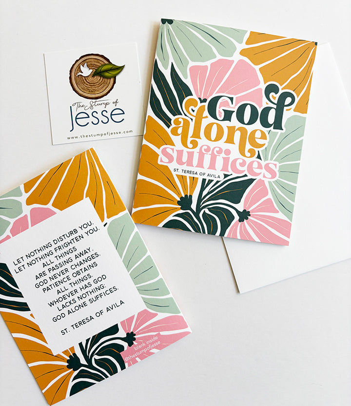 God Alone Suffices Greeting Card | St. Teresa of Avila Catholic greeting card