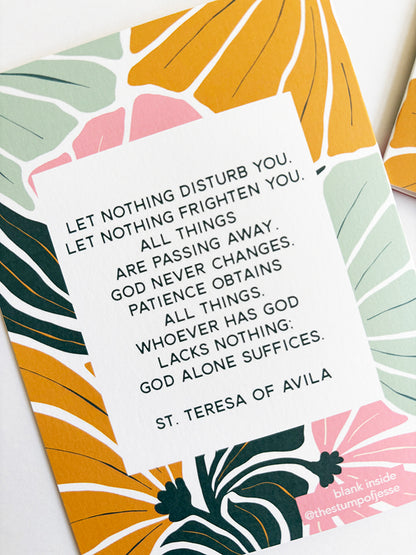 God Alone Suffices Greeting Card | St. Teresa of Avila Catholic greeting card