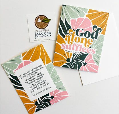God Alone Suffices Greeting Card | St. Teresa of Avila Catholic greeting card