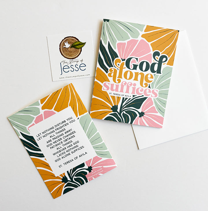 God Alone Suffices Greeting Card | St. Teresa of Avila Catholic greeting card