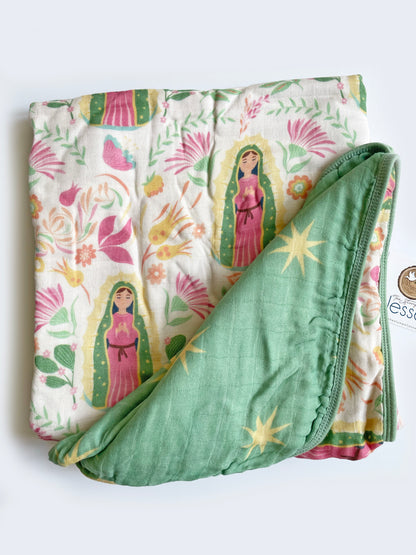 Our Lady of Guadalupe Muslin Deluxe Quilt