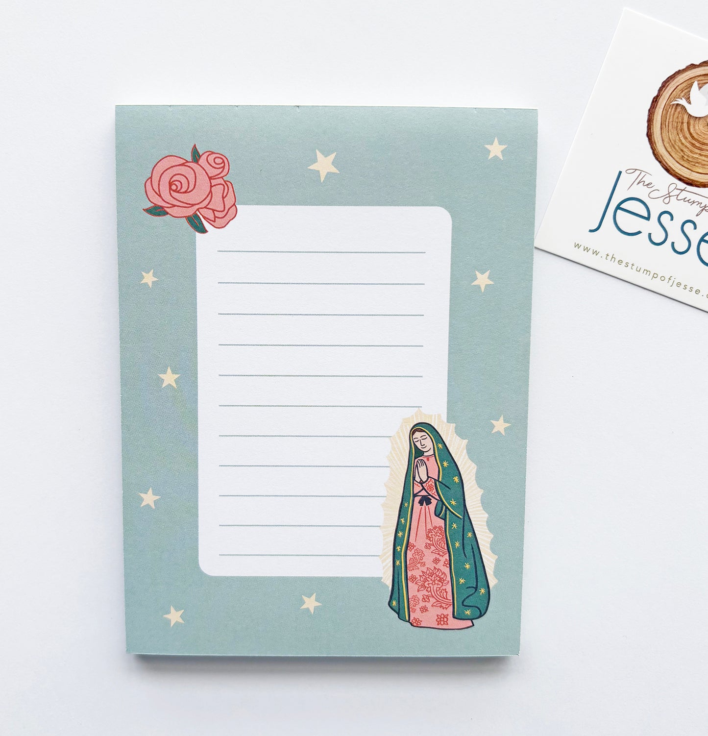 Catholic notepad | The Good Shepherd | Fatima | Guadalupe | Ave Maria Post | Women + Men Saints