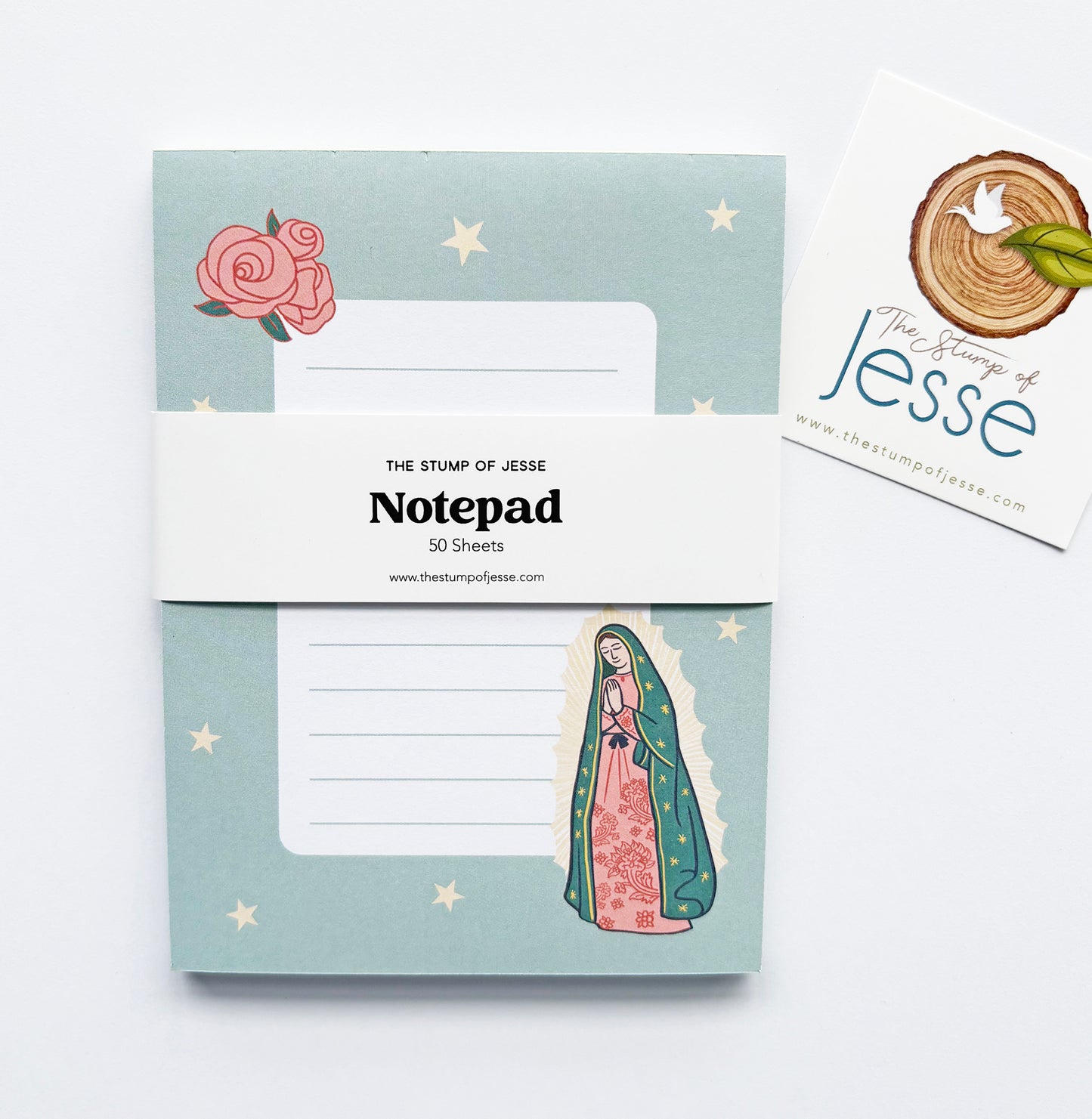 Catholic notepad | The Good Shepherd | Fatima | Guadalupe | Ave Maria Post | Women + Men Saints