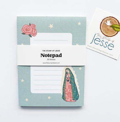 Catholic notepad | The Good Shepherd | Fatima | Guadalupe | Ave Maria Post | Women + Men Saints