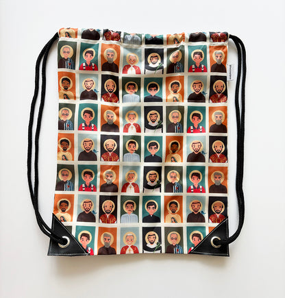 Men Saints Catholic Reusable Drawstring bag | Mass bag | Catholic gift for him