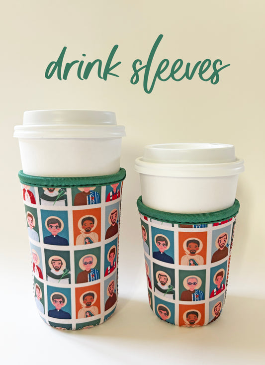 Men Saints Catholic Drink Sleeve | Coffee Cozies | Gift for Catholic