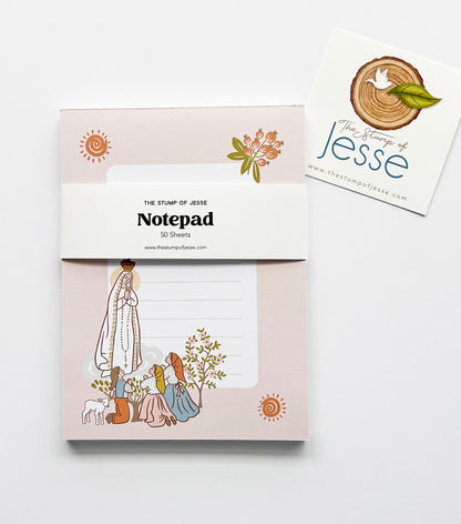 Catholic notepad | The Good Shepherd | Fatima | Guadalupe | Ave Maria Post | Women + Men Saints