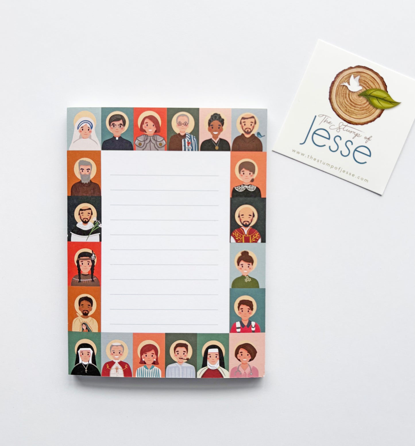 Catholic notepad | The Good Shepherd | Fatima | Guadalupe | Ave Maria Post | Women + Men Saints