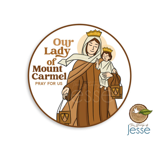 Our Lady of Mount Carmel Waterproof Sticker