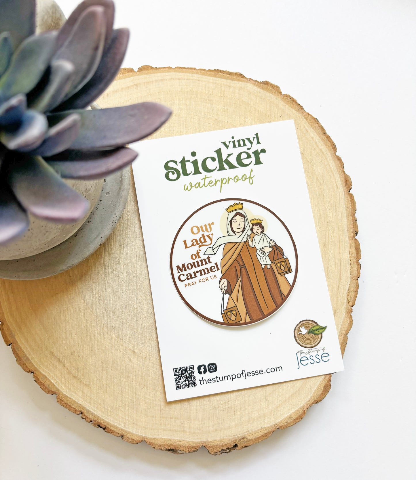 Our Lady of Mount Carmel Waterproof Sticker