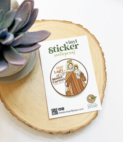 Our Lady of Mount Carmel Waterproof Sticker