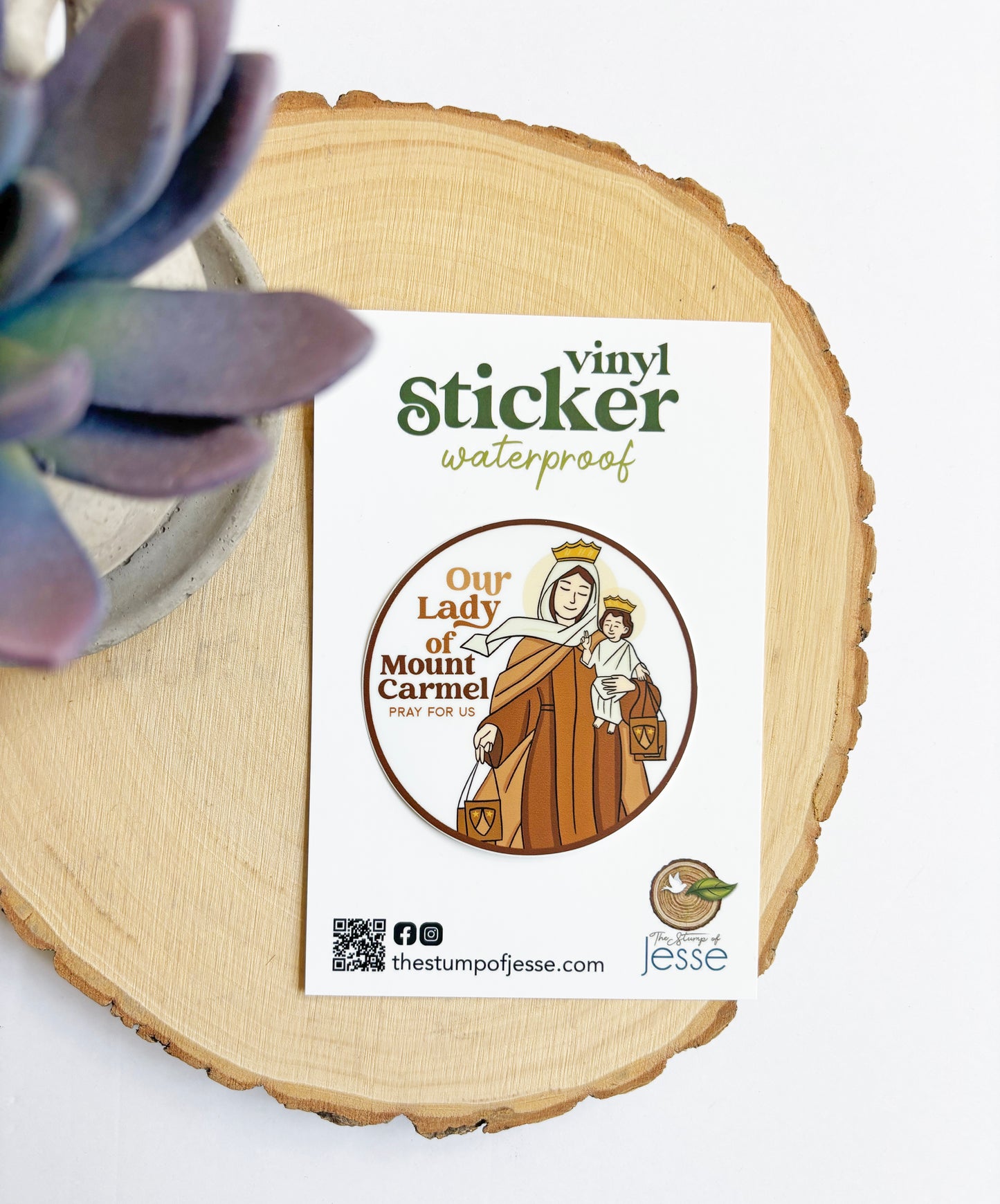 Our Lady of Mount Carmel Waterproof Sticker