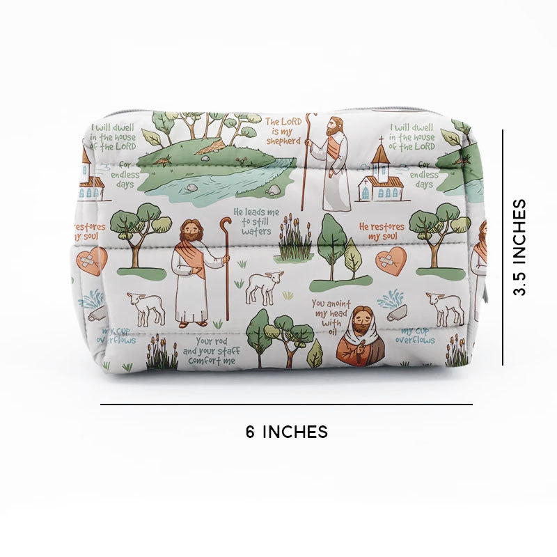 The Good Shepherd light beige  puffer pouch