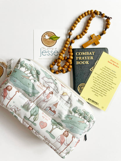 The Good Shepherd light beige  puffer pouch