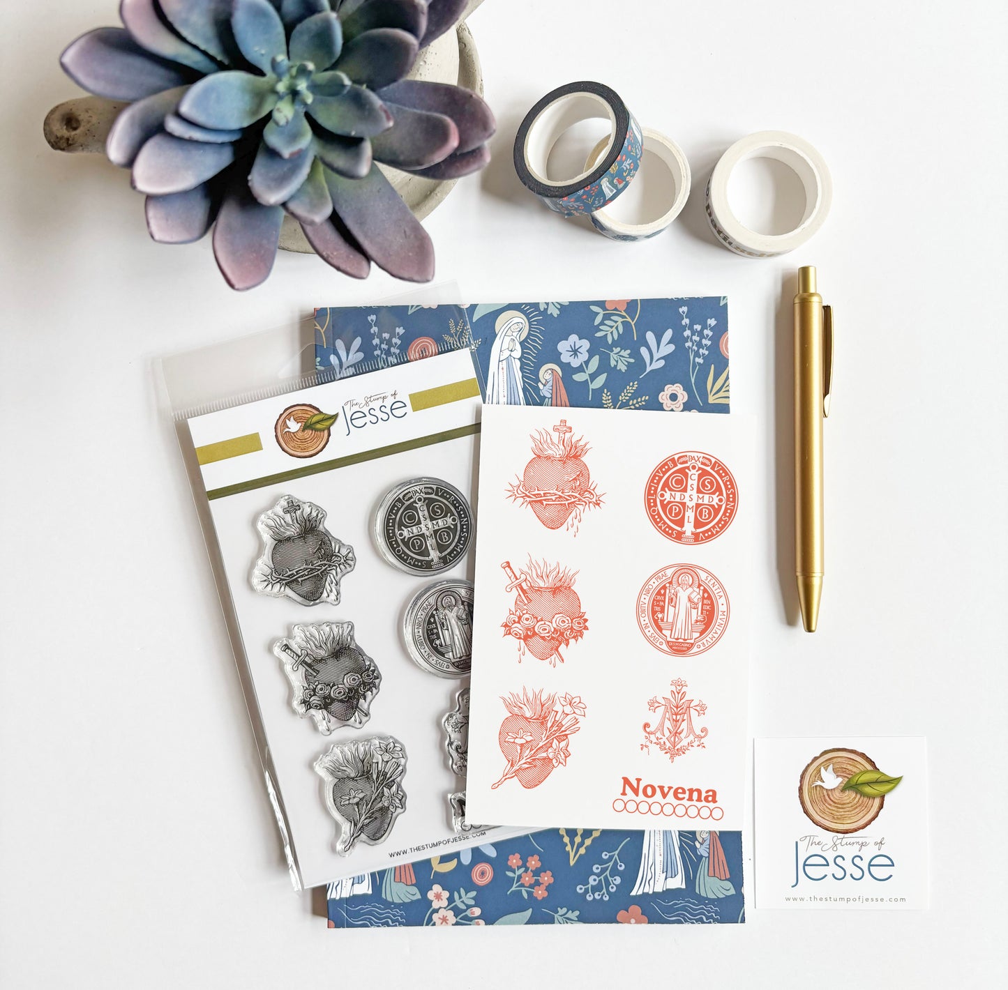 Sacred Hearts and St. Benedict Catholic Clear Stamp Set