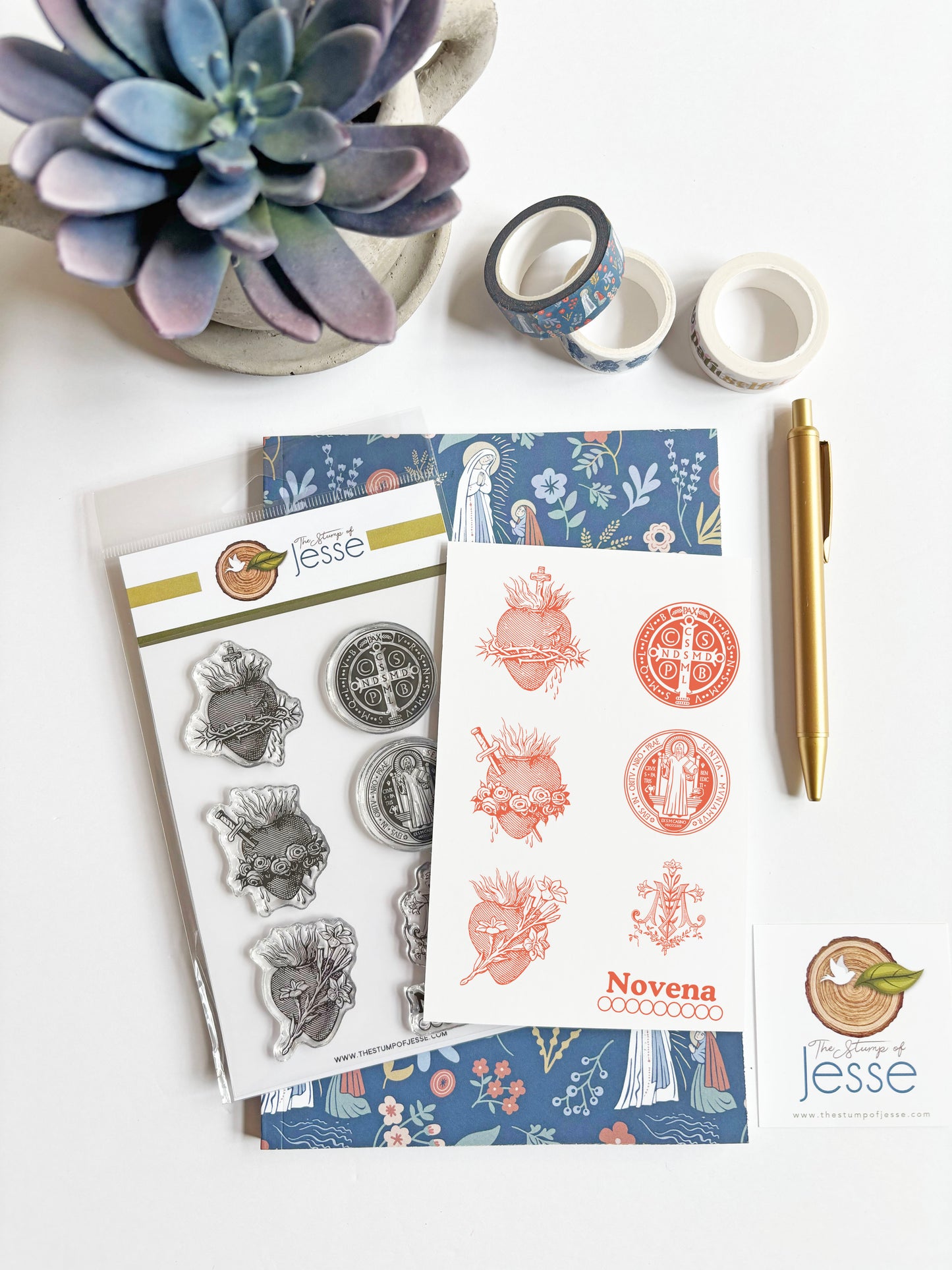 Sacred Hearts and St. Benedict Catholic Clear Stamp Set