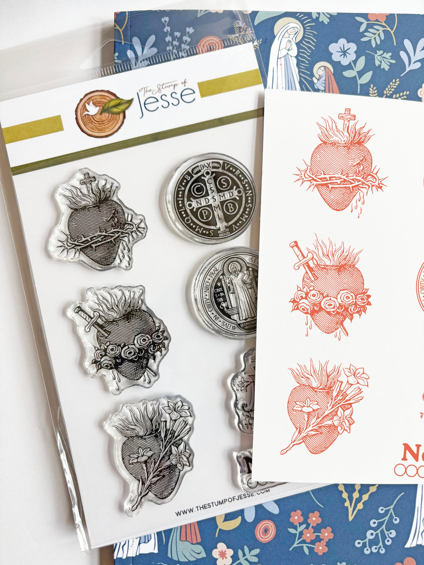 Sacred Hearts and St. Benedict Catholic Clear Stamp Set