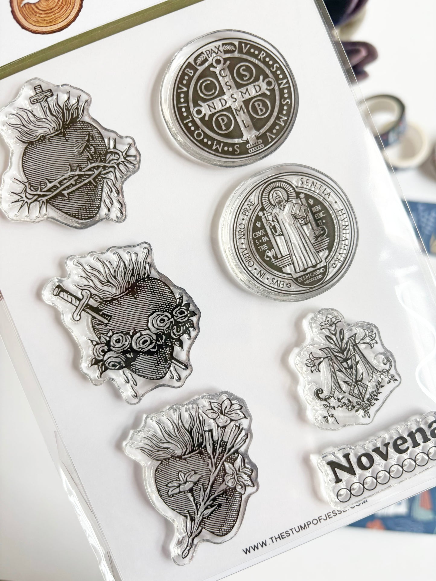Sacred Hearts and St. Benedict Catholic Clear Stamp Set