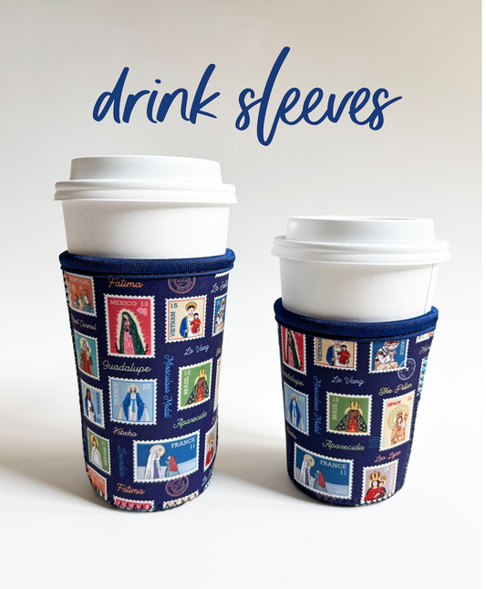 Faith-Inspired Neoprene Drink Sleeve – Ave Maria & Good Shepherd, 16/22oz