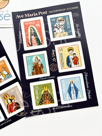 Ave Maria Post Sticker Sheets