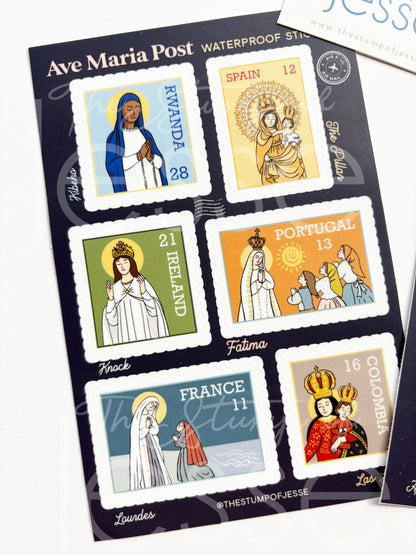 Ave Maria Post Sticker Sheets