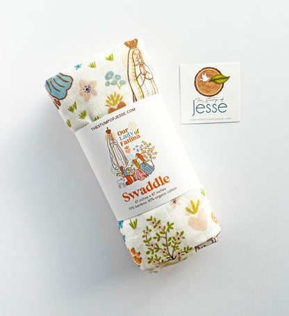 Our Lady of Fatima Muslin Deluxe Swaddle