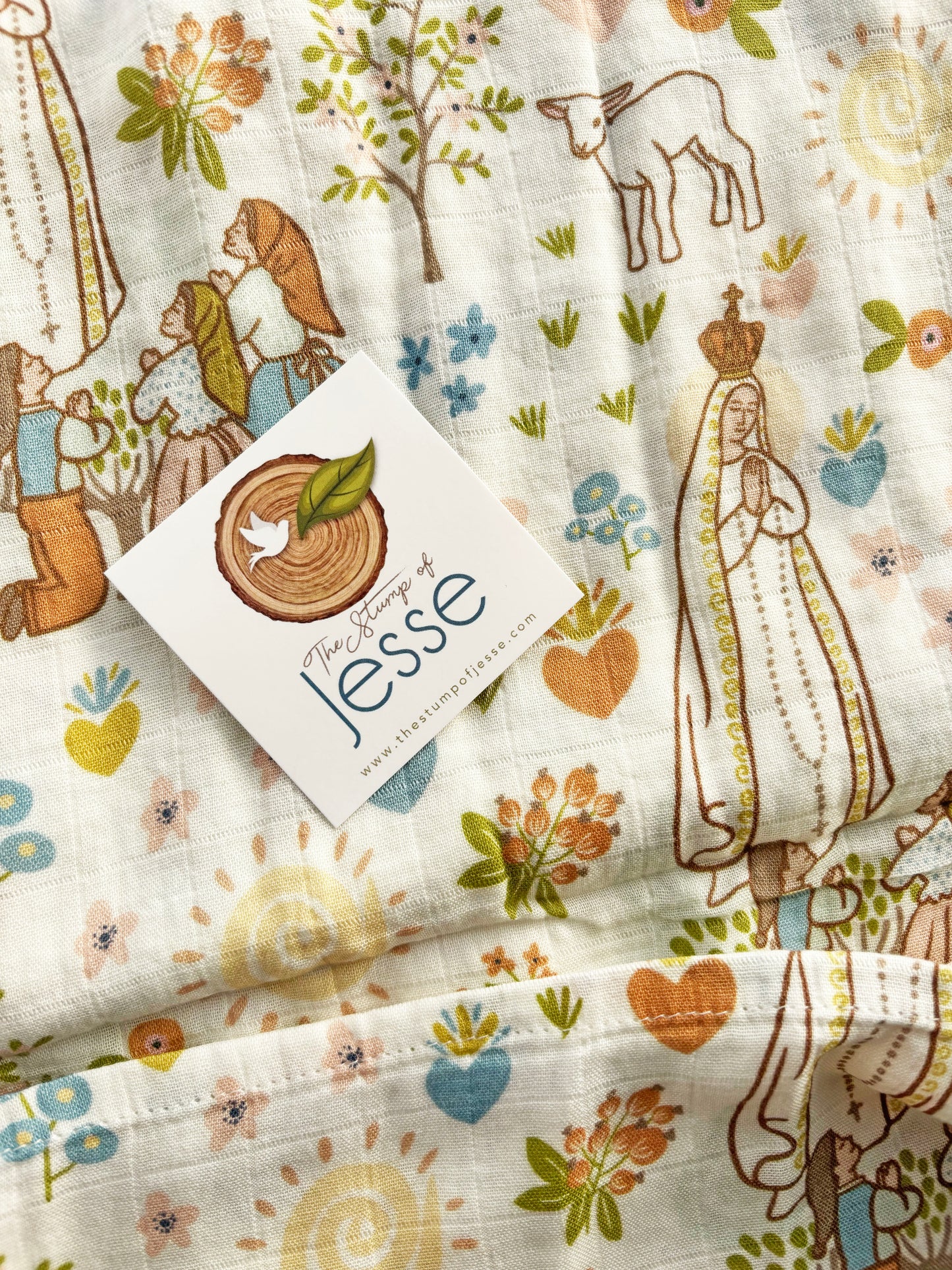 Our Lady of Fatima Muslin Deluxe Swaddle
