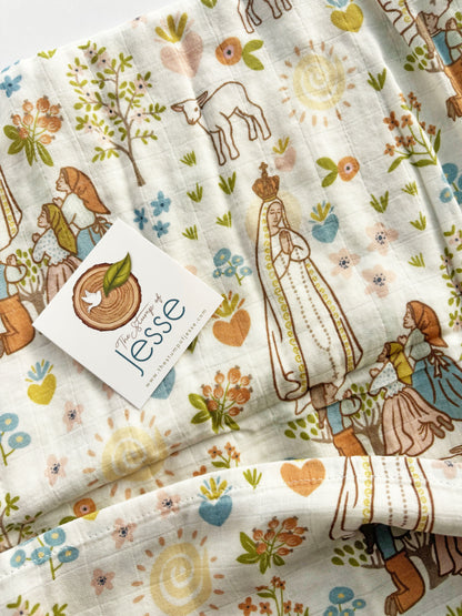 Our Lady of Fatima Muslin Deluxe Swaddle