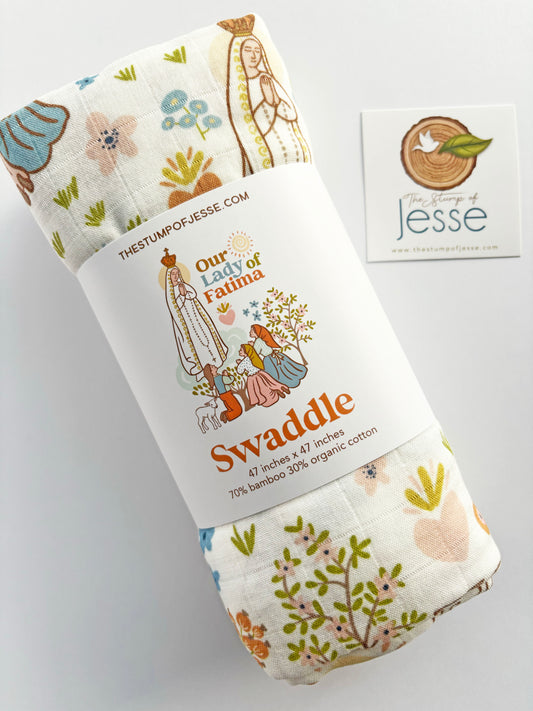 Our Lady of Fatima Muslin Deluxe Swaddle