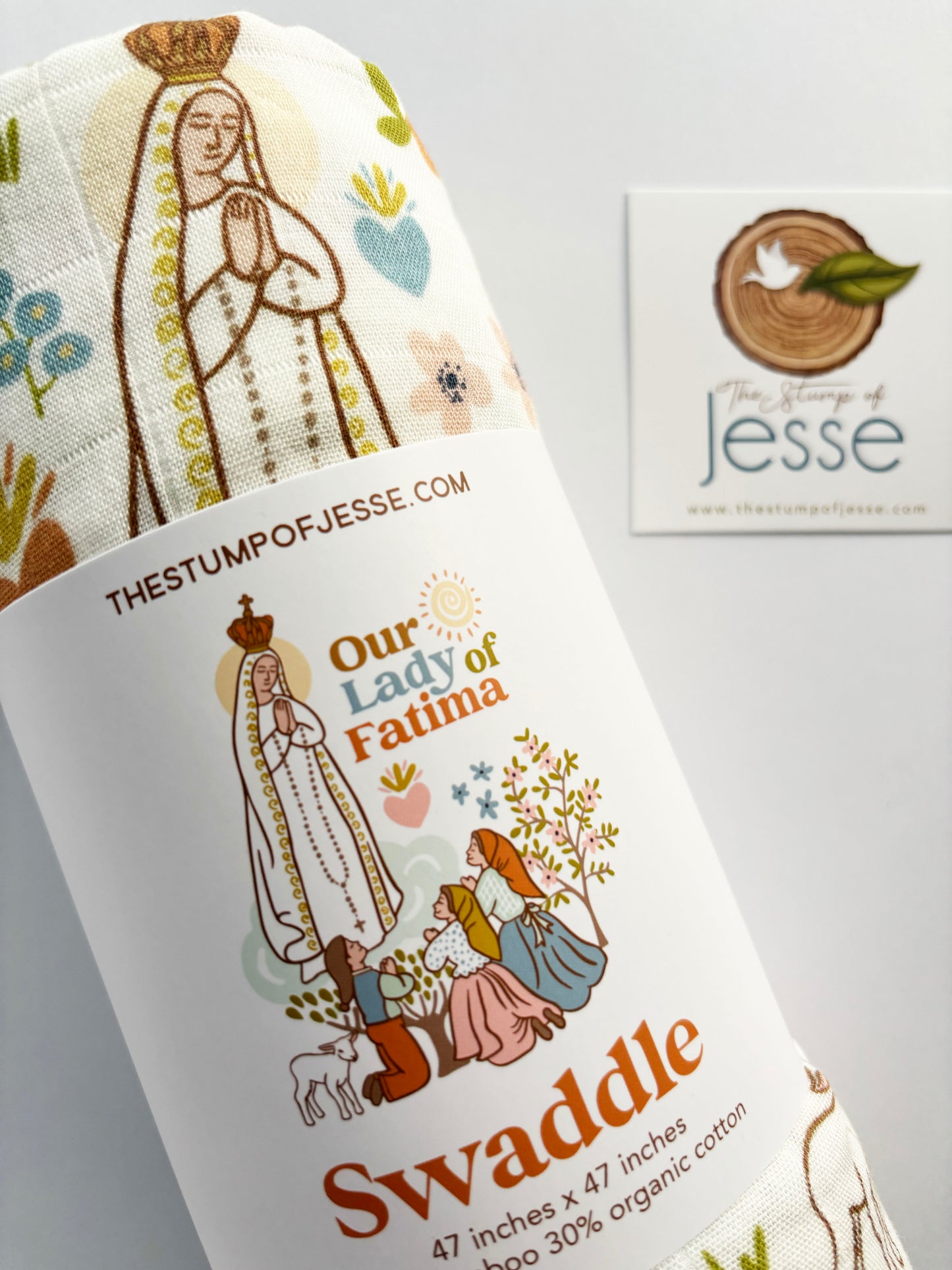 Our Lady of Fatima Muslin Deluxe Swaddle