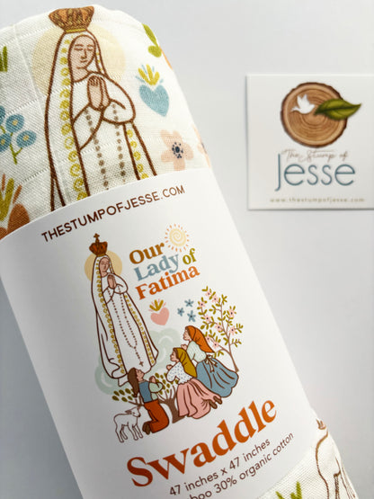 Our Lady of Fatima Muslin Deluxe Swaddle