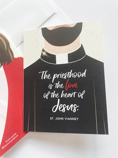 The Priesthood is the love of the heart of Jesus | St. John Vianney | Catholic card | Catholic gift for priests