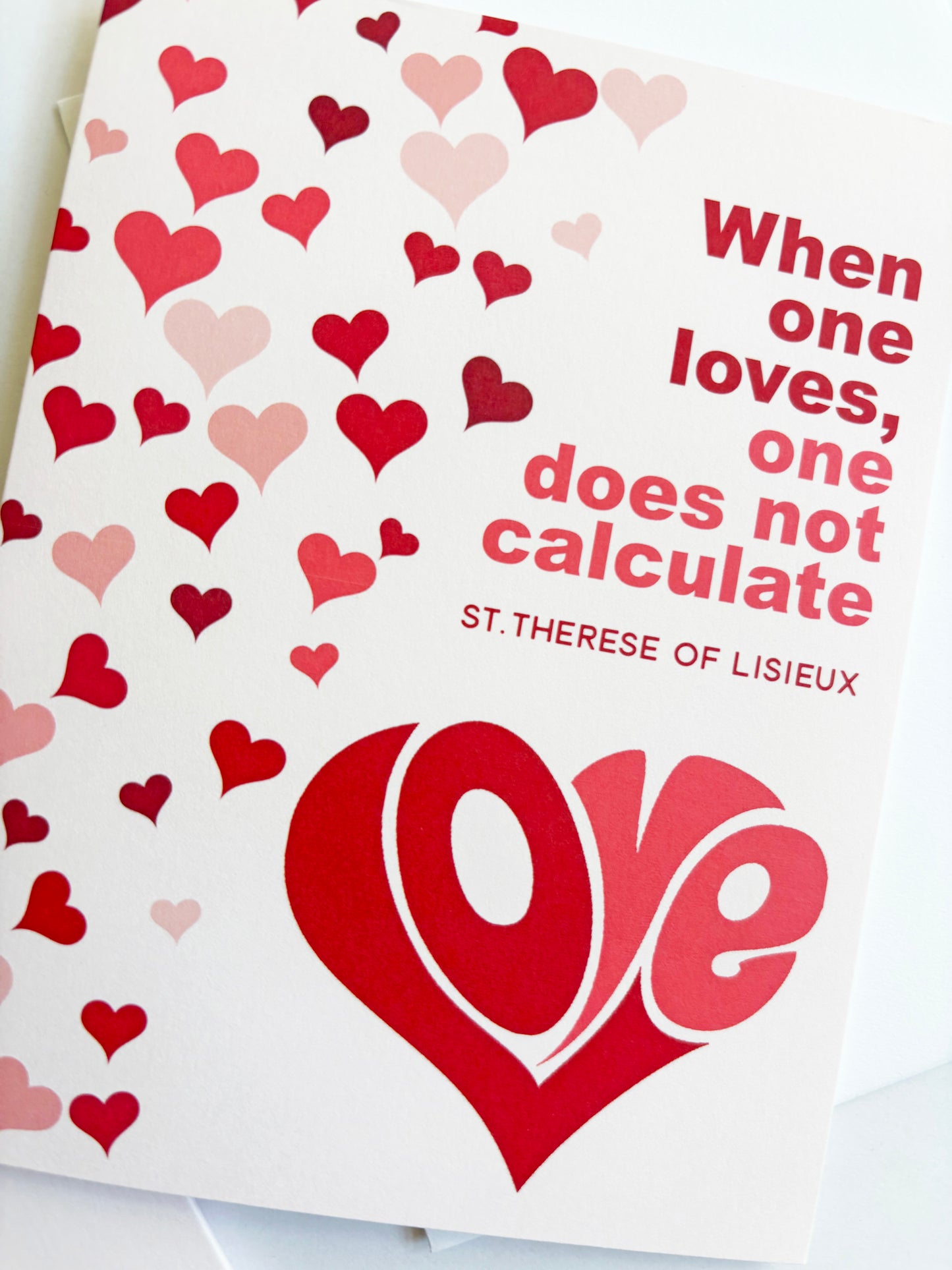When one loves, one does not calculate greeting card | St. Therese of Lisieux | Valentine's greeting card