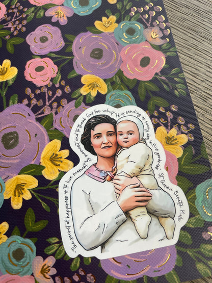 St. Gianna Beretta Molla Waterproof Sticker