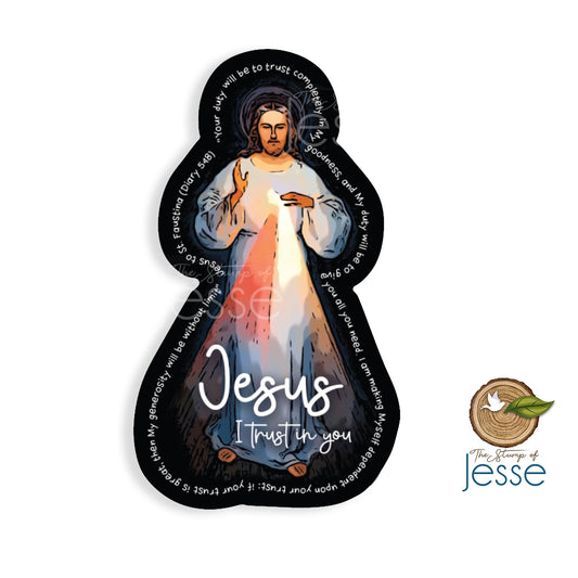 Divine Mercy Jesus Waterproof Sticker | Jesus I trust in You