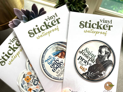 St. Joseph Pray Waterproof Stickers