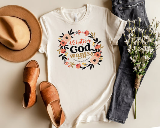 St. Gianna Beretta Molla t-shirt | Whatever God wants | Jersey Short Sleeve Tee | Catholic gift for her