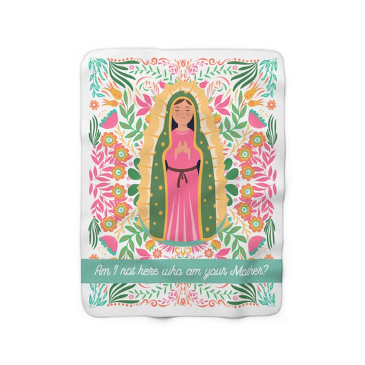 Our Lady of Guadalupe Sherpa Fleece Blanket | Catholic gift | Baptism | First Communion | Gift for god daughter