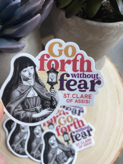 St. Clare of Assisi Waterproof Sticker