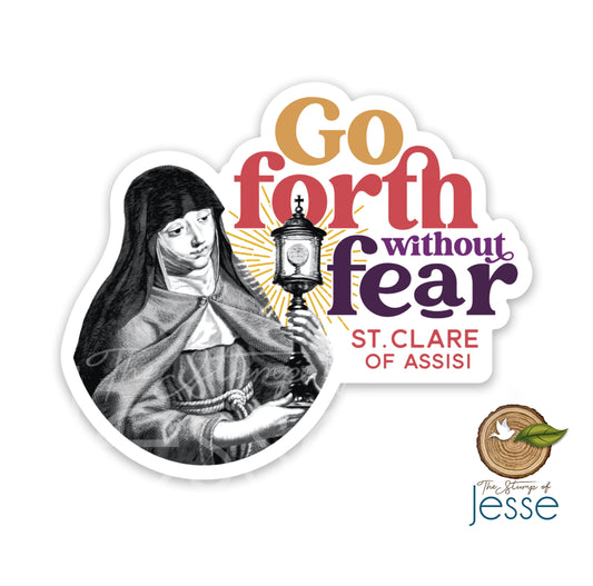 St. Clare of Assisi Waterproof Sticker