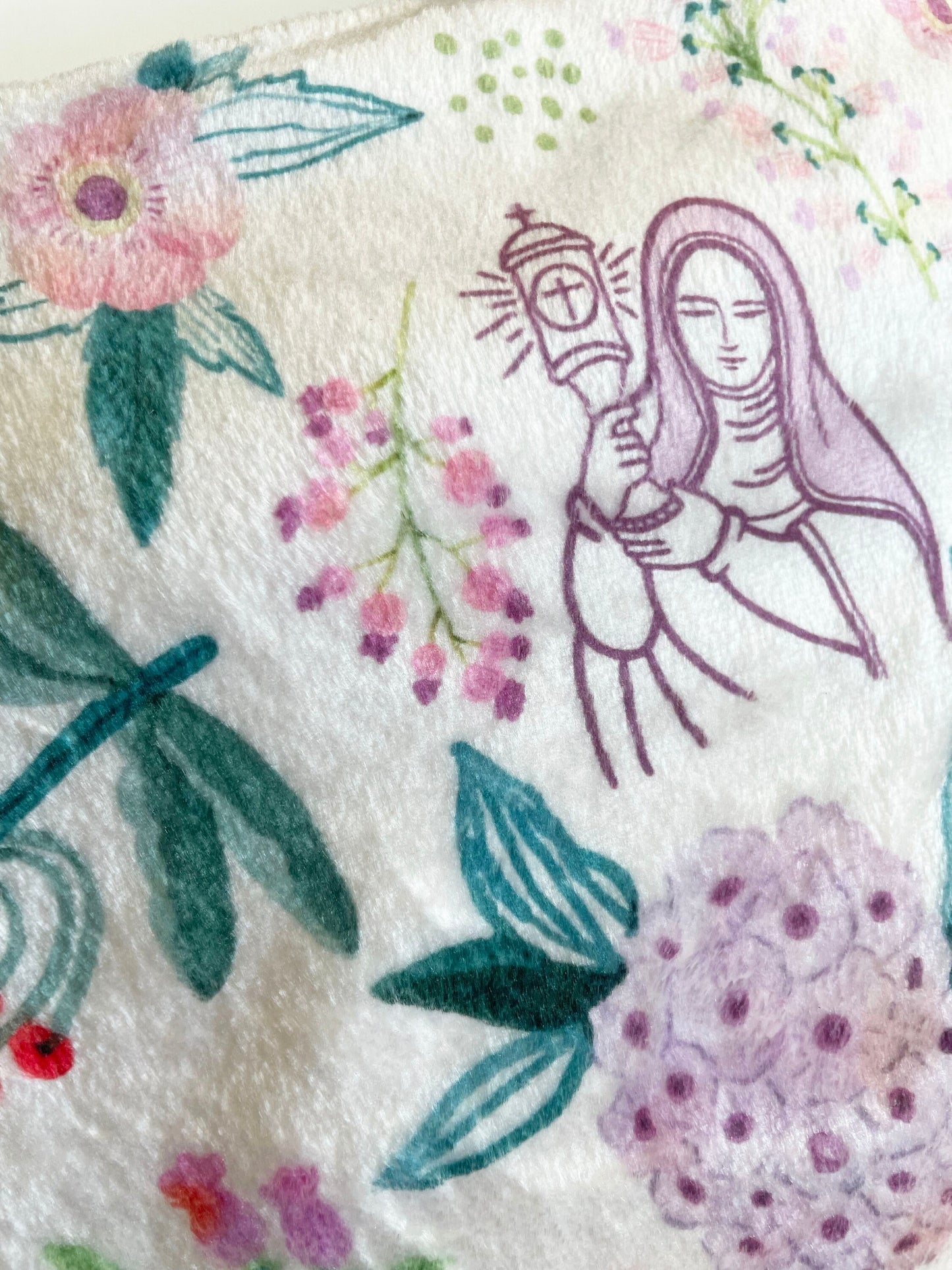 St. Clare of Assisi Velveteen Plush Blanket | Catholic gift | Baptism | Patron Saint | Confirmation gift | First Communion gift
