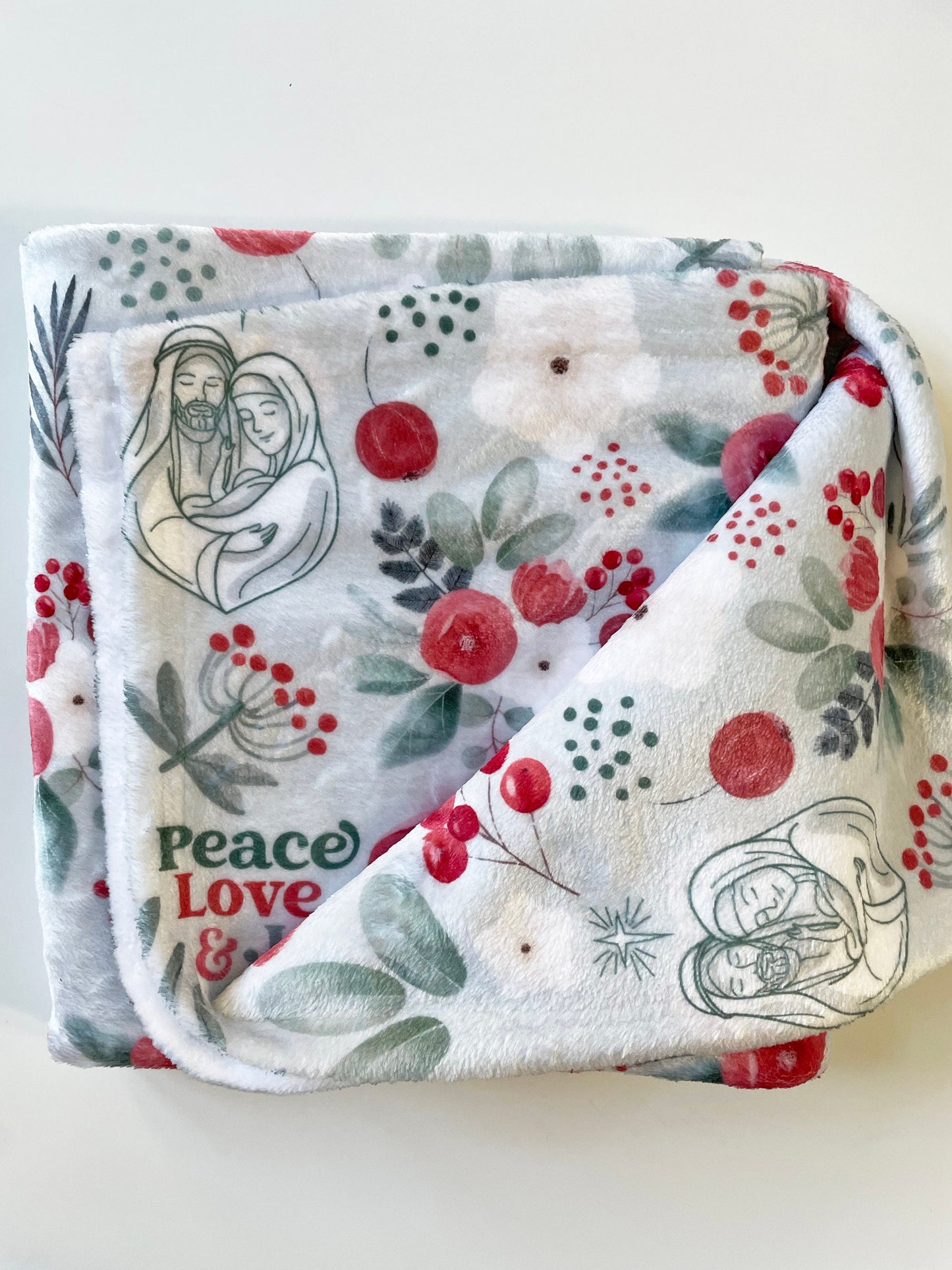 Joy to the World Velveteen Plush Blanket