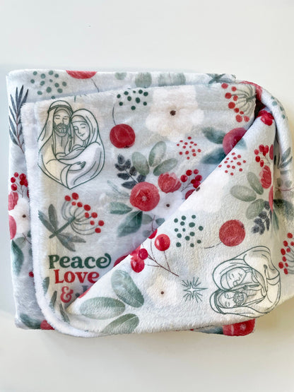 Joy to the World Velveteen Plush Blanket