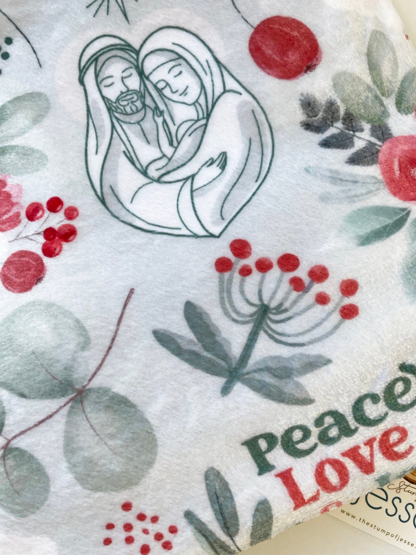 Joy to the World Velveteen Plush Blanket