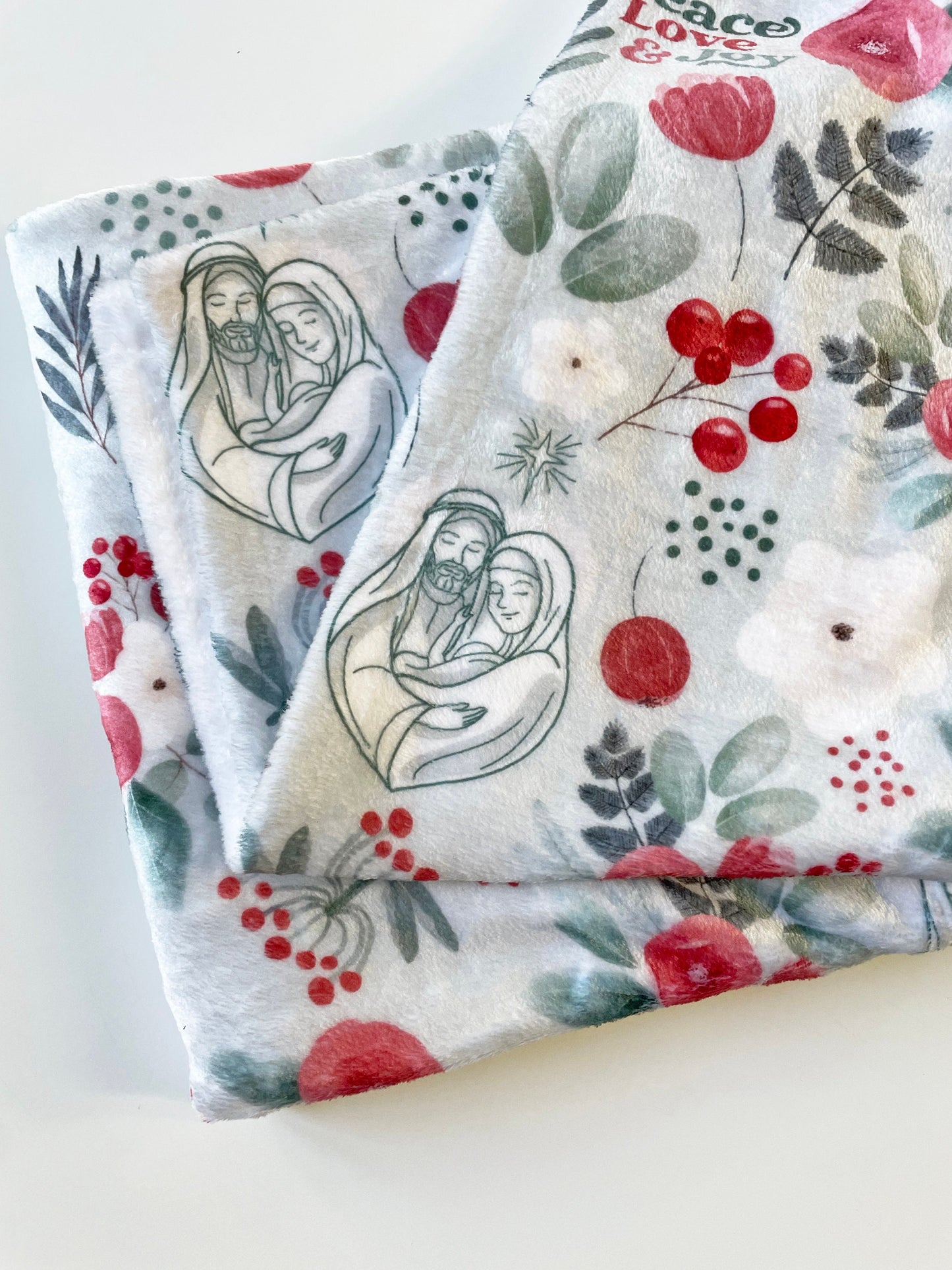Joy to the World Velveteen Plush Blanket